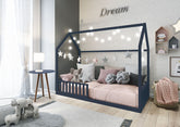 Cama Montessori 4 em 1 Azul Navy Puppi Móbile