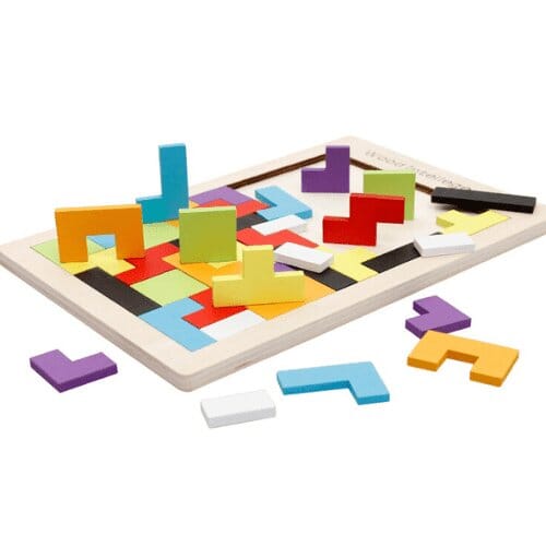 Tetris 3D - Quebra-cabeça colorido de Madeira Original